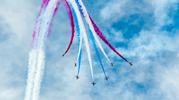 Air Show with Aircraft Performing Smoke Trails