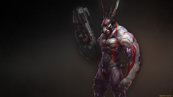 Sci-fi creature with a gun
