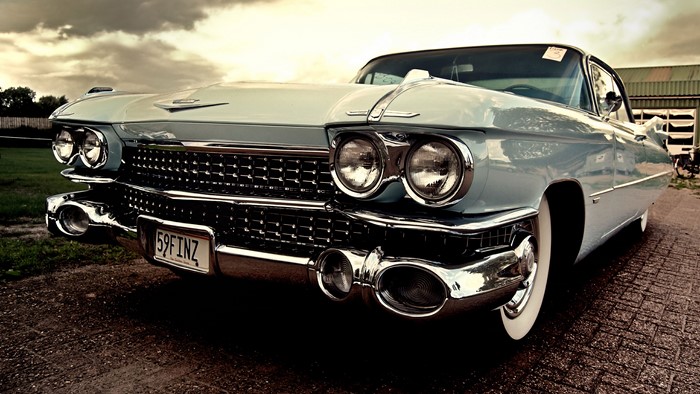 Light Blue 1959 Cadillac Coupe de Ville
