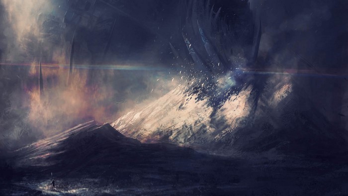 Sci Fi Landscape with Alien Structures