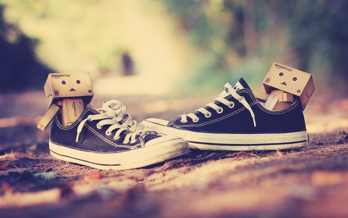 Danbo characters in Converse shoes
