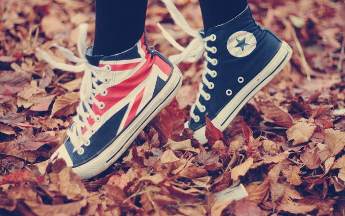 Converse sneakers with Union Jack and star print
