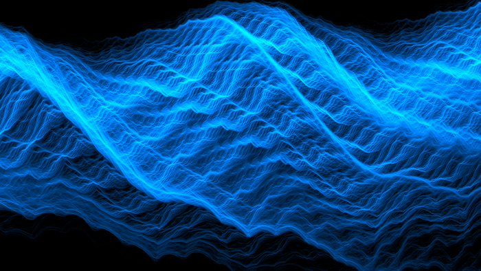 Blue fractal wave pattern