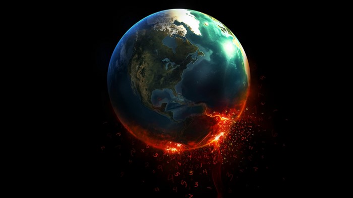 Digital Earth Breaking Apart