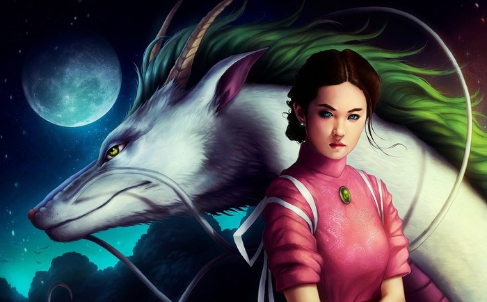 Chihiro and Haku from Spirited Away