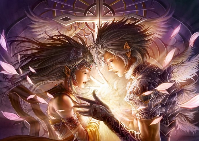 Fantasy Angels with Glowing Energy