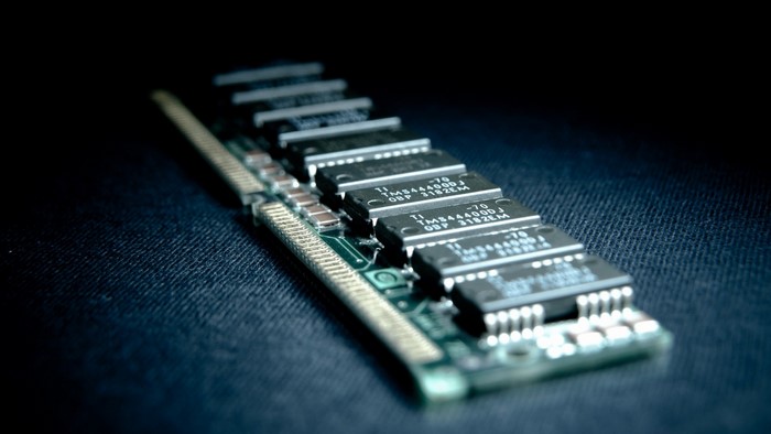 Close-up of a computer RAM module