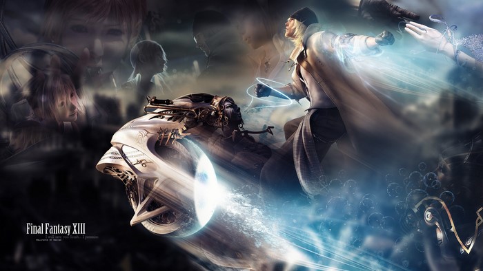 Final Fantasy XIII Lightning on a vehicle