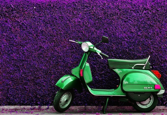 Green Vespa PX 80 E Scooter