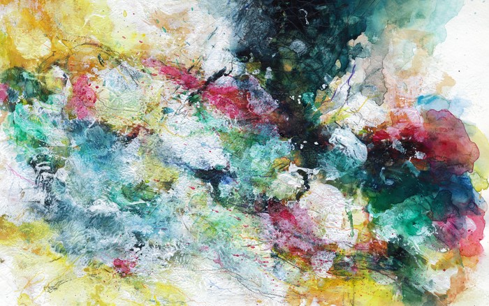 Abstract Watercolor Painting with Vibrant Colors
