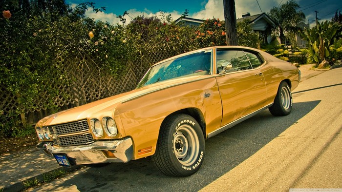 Yellow Chevrolet Chevelle SS Muscle Car