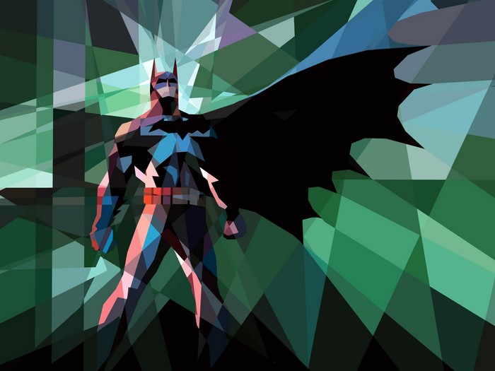 Batman in a Faceted Geometric Style