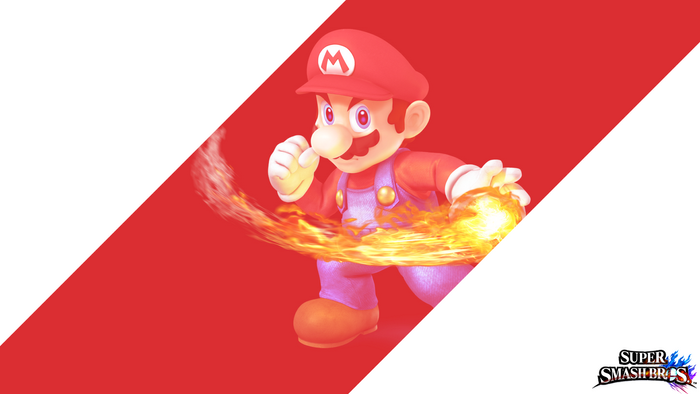 Mario from Super Smash Bros. with fire attack
