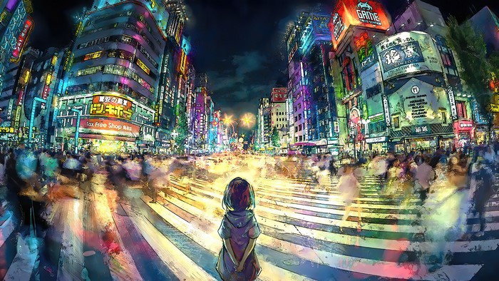 Anime, Tokyo, Shibuya, Crosswalk, 4K