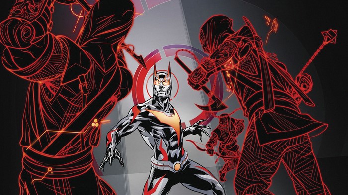 Batman Beyond fighting enemies