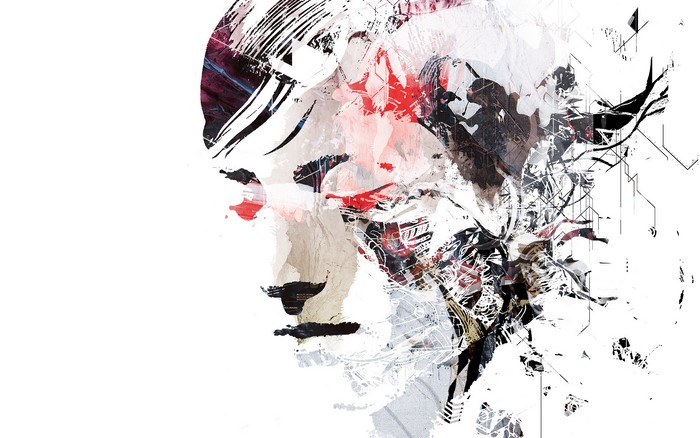 Abstract portrait of a person's face