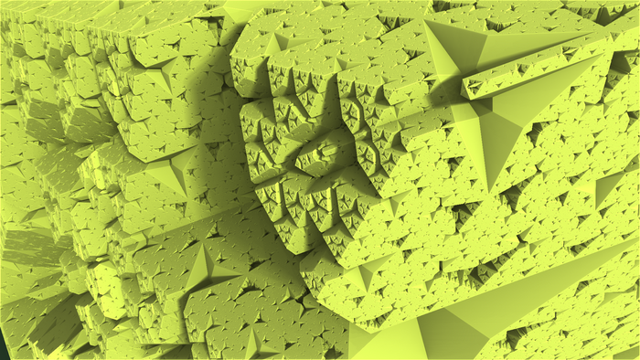 Abstract green fractal geometry with triangular patterns