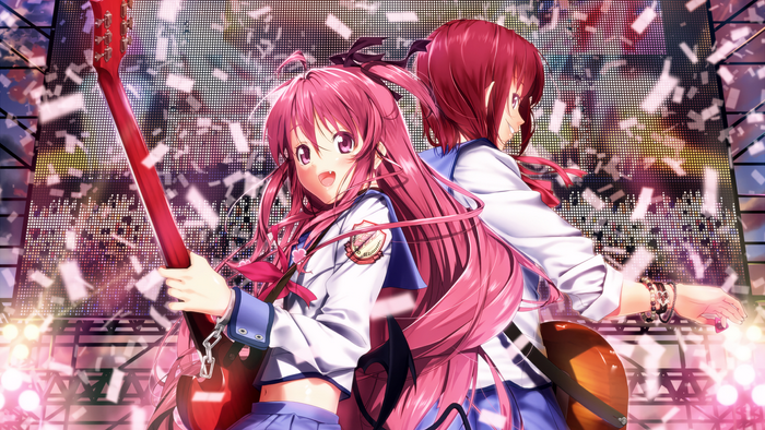 Kanade Tachibana and Yui from Angel Beats! performing