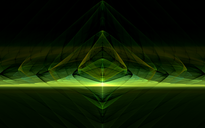 Abstract green and yellow fractal landscape