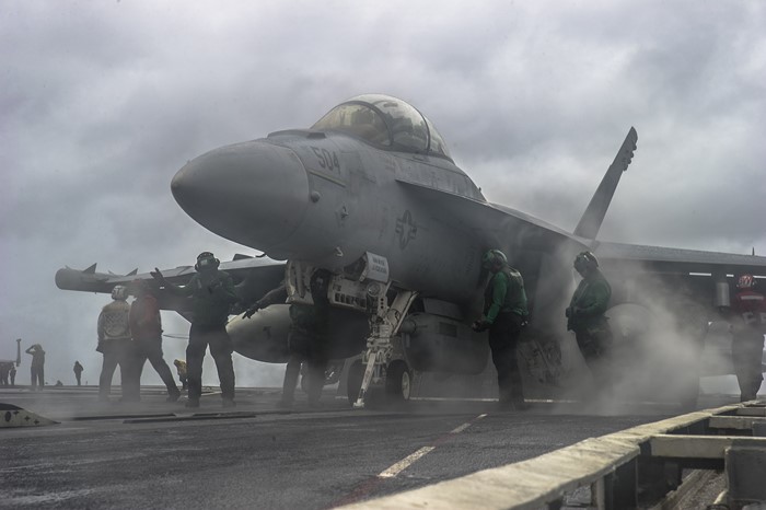 Boeing EA-18G Growler on Aircraft Carrier Deck