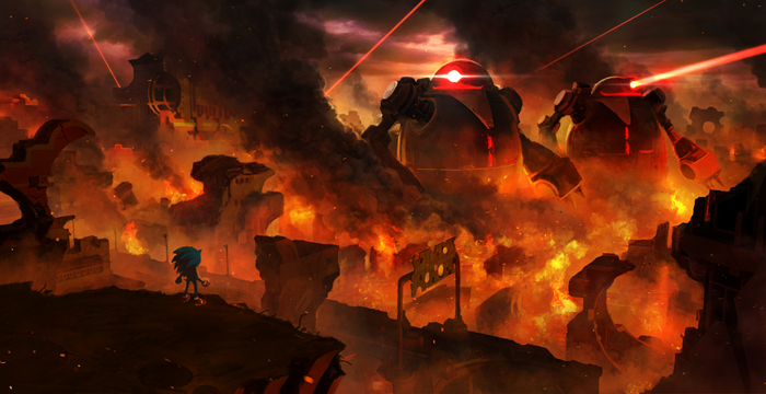 Sonic the Hedgehog in Sonic Forces during a battle