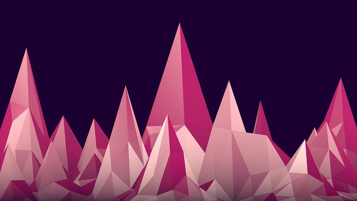 Abstract pink geometric mountain landscape