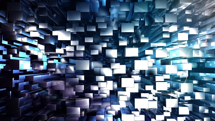 Abstract Blue Cubes Background