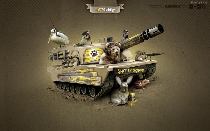 Animals on a custom tank