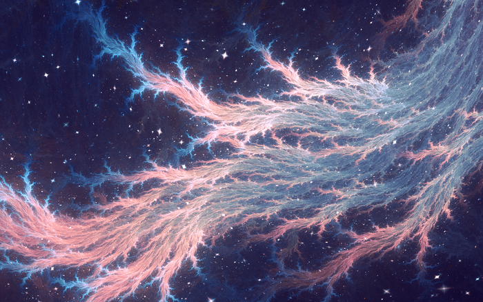 Abstract fractal nebula with stars