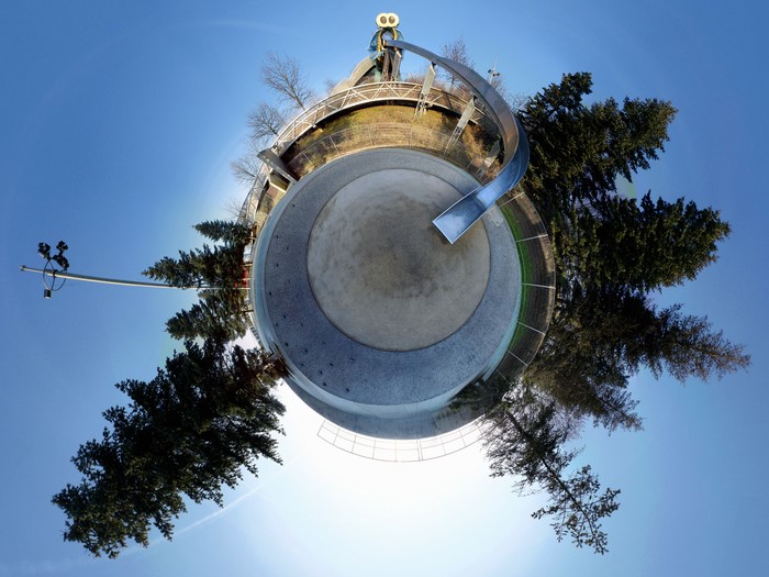 Planet Earth with Trees and Slide