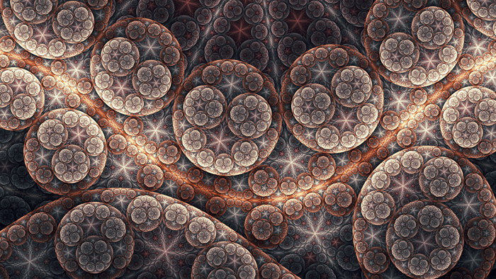 Fractal pattern with circular and star-like shapes
