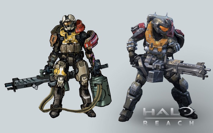 Two Spartans with heavy weapons from Halo: Reach