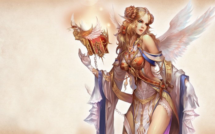 Forsaken World Angelic Woman Holding a Chest
