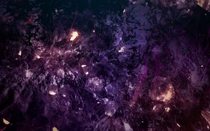 Abstract purple and black galaxy with glowing elements