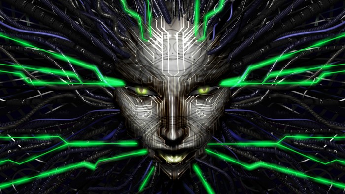 System Shock 2 AI face with wires