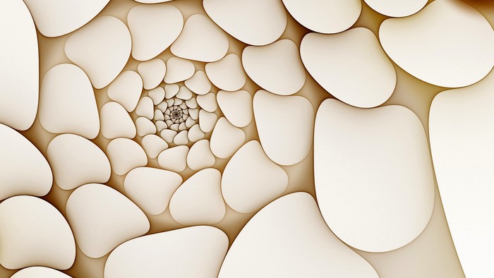 Abstract spiral pattern of smooth, rounded shapes