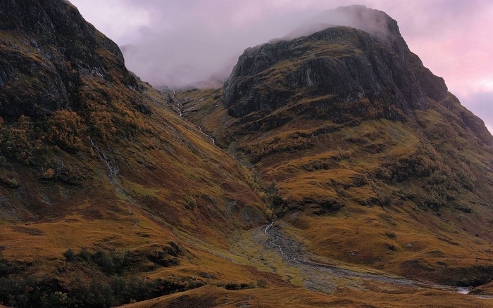 Foggy Glen Coe Highlands Scotland