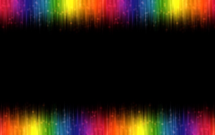 Rainbow light streaks with bokeh effect