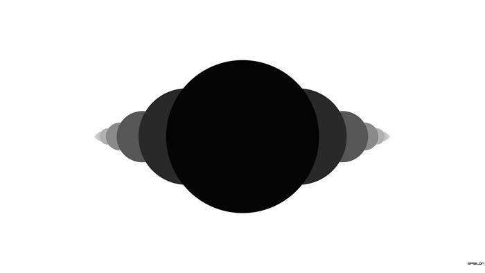 Black and white geometric circles gradient