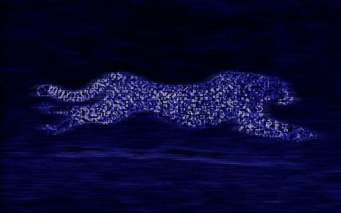 Digital Cougar Running on Dark Background