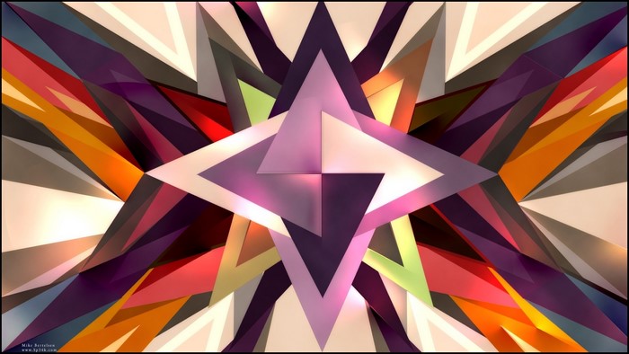 Abstract geometric composition with triangles and sharp angles