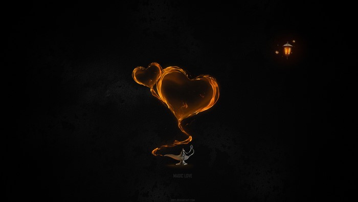 Magic Love Genie Lamp Hearts