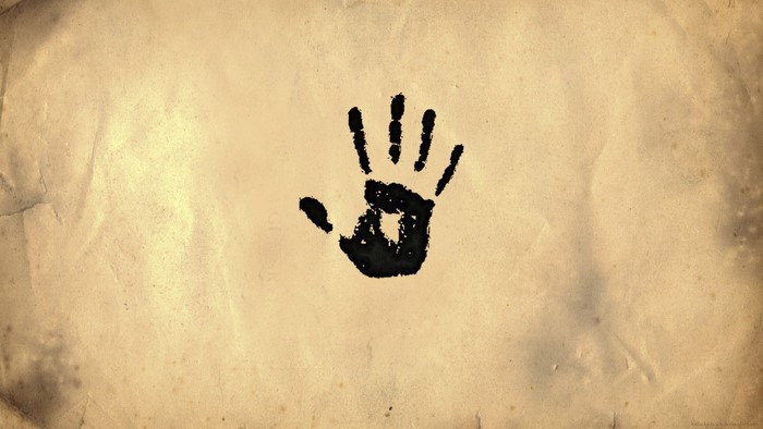 The Elder Scrolls Handprint on Parchment