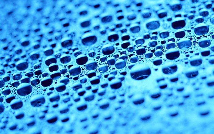Abstract blue water droplets texture