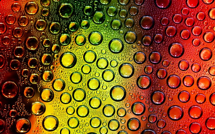 Artistic Water Drops on Colorful Background