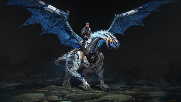 Fantasy Dragon with Rider
