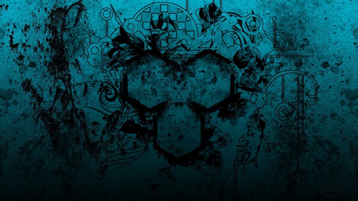 Abstract Teal and Black Grunge Design