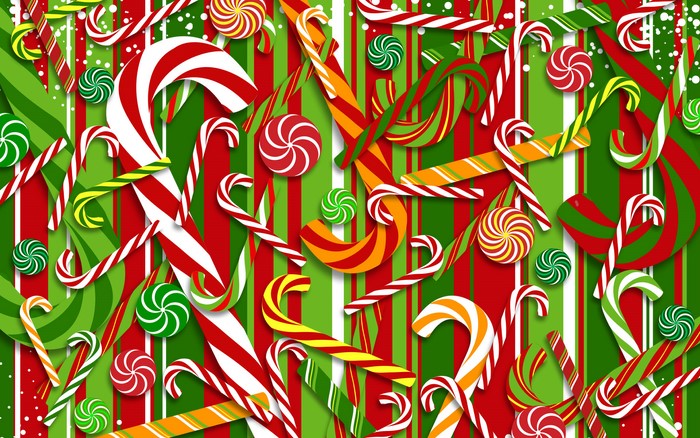 Christmas Candy Canes and Swirl Lollipops