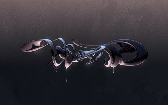Abstract 3D sculpture with dripping effect