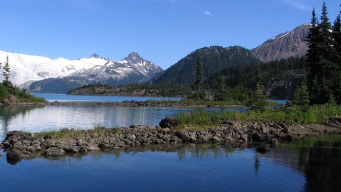 Garibaldi Lake with Snow-Capped Mountains